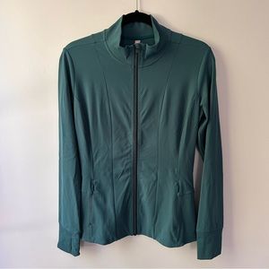 Athleta Shanti Salutation Jacket Full Zip Billiard Teal Size Medium